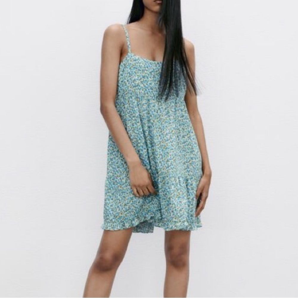 Zara Floral Print Mini Dress Women’s Medium